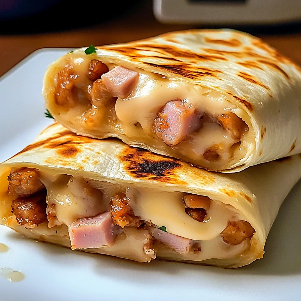 Air Fryer & Oven Hot Chicken Ham and Cheese Wraps 30 Minutes Easy Delicious