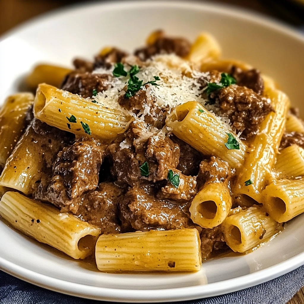 Creamy Garlic Beef Pasta 30 Minutes Easy Delicious