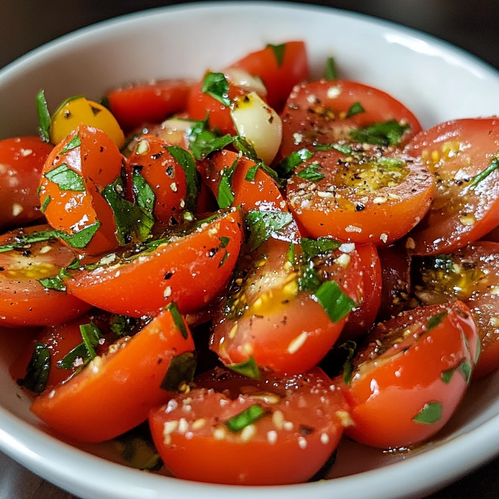 Fresh Tomato Garlic Salad 6 Ingredients Easy Delicious