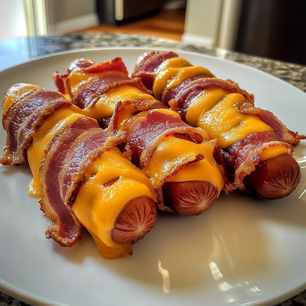 BBQ Bacon Wrapped Cheddar Hot Dog Delights 30 Minutes Ultimate Delicious