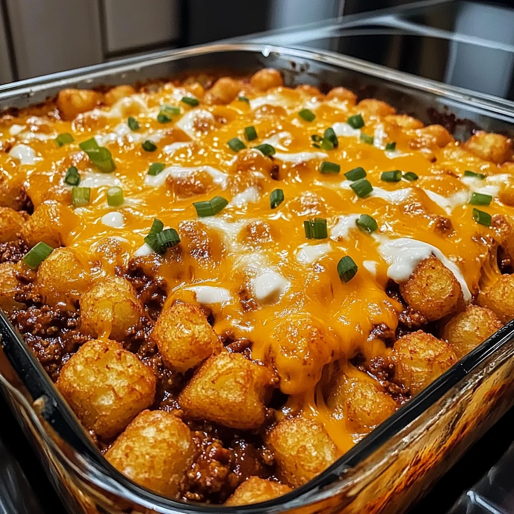 Chili Cheese Tater Tot Casserole 5 Steps Easy Delicious