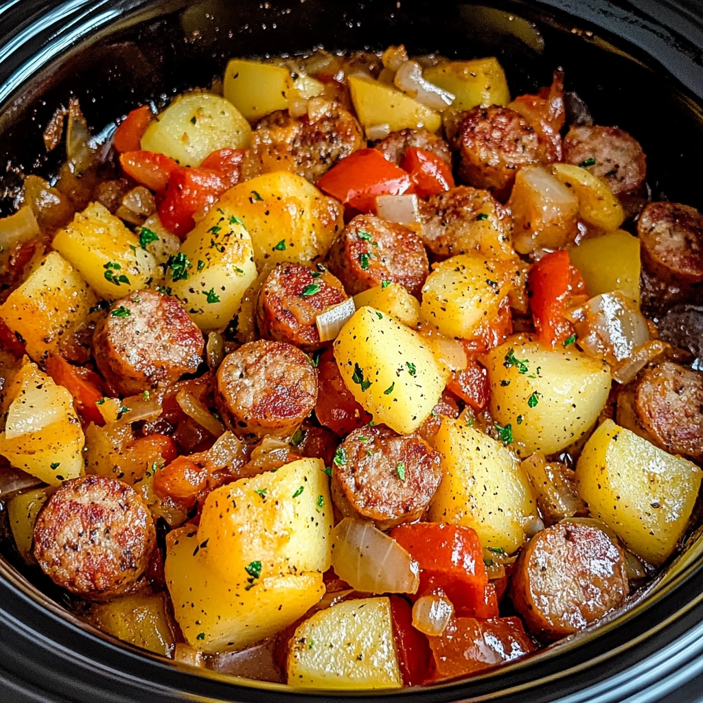 Crockpot Sausage Casserole 4 Ingredients Easy Delicious