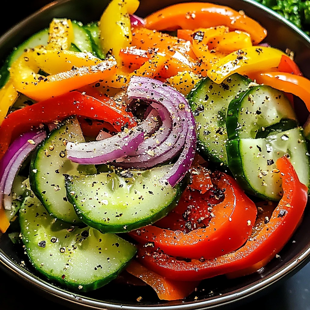 Cucumber Sweet Pepper Salad 4 Servings Easy Delicious