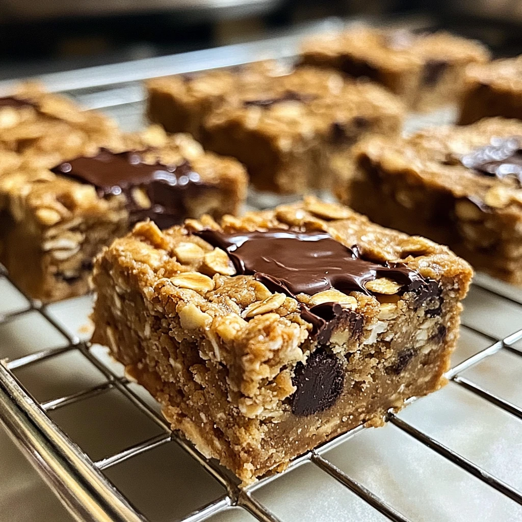 Healthy Peanut Butter Chunk Oatmeal Bars 5 Steps Awesome Delicious