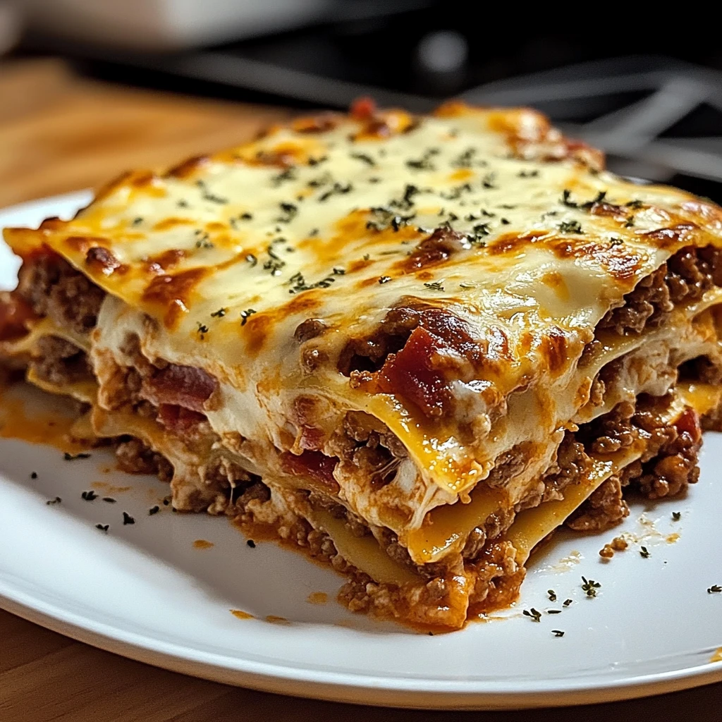 Parmesan Garlic Cheeseburger Lasagna 4 Servings Easy Delicious