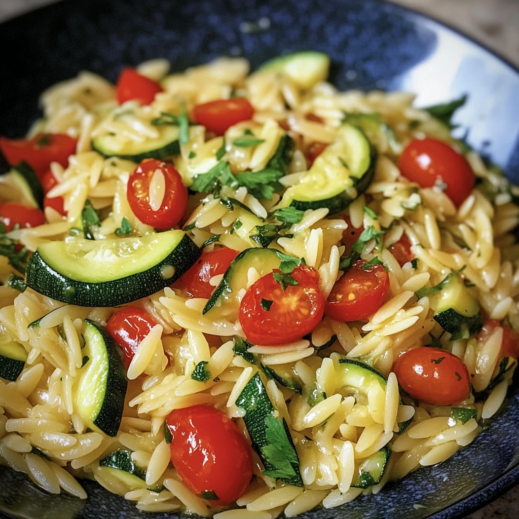 Discover this Zucchini Orzo recipe that's easy to make and incredibly delicious. Try it today for a delightful meal!