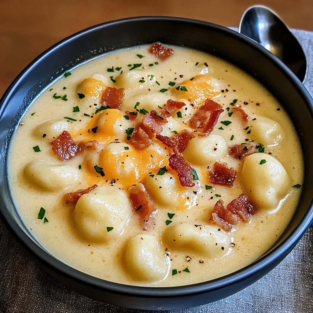 Bacon Cheddar Gnocchi Soup 6 Ingredients Supreme Delicious