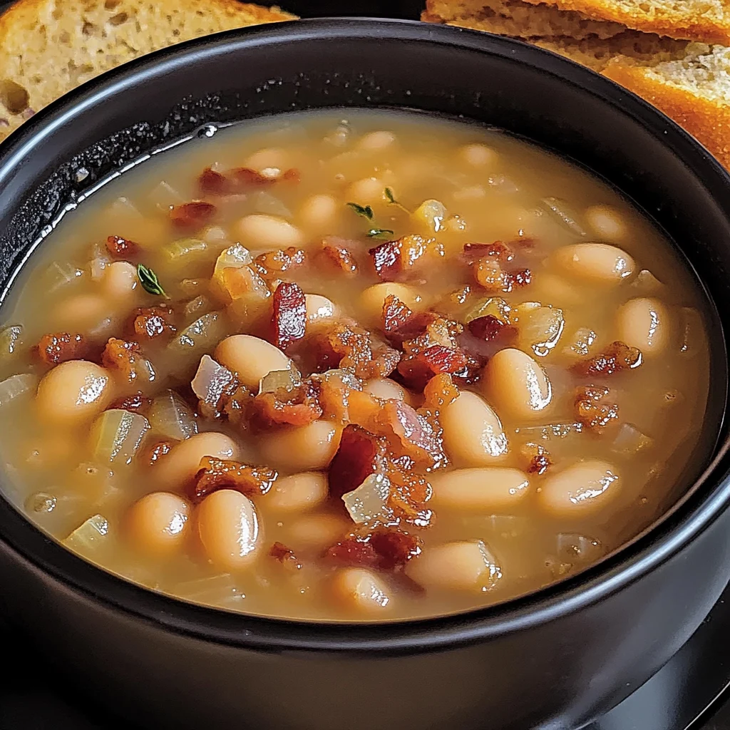 Bean with Bacon Soup 5 Steps Easy Delicious