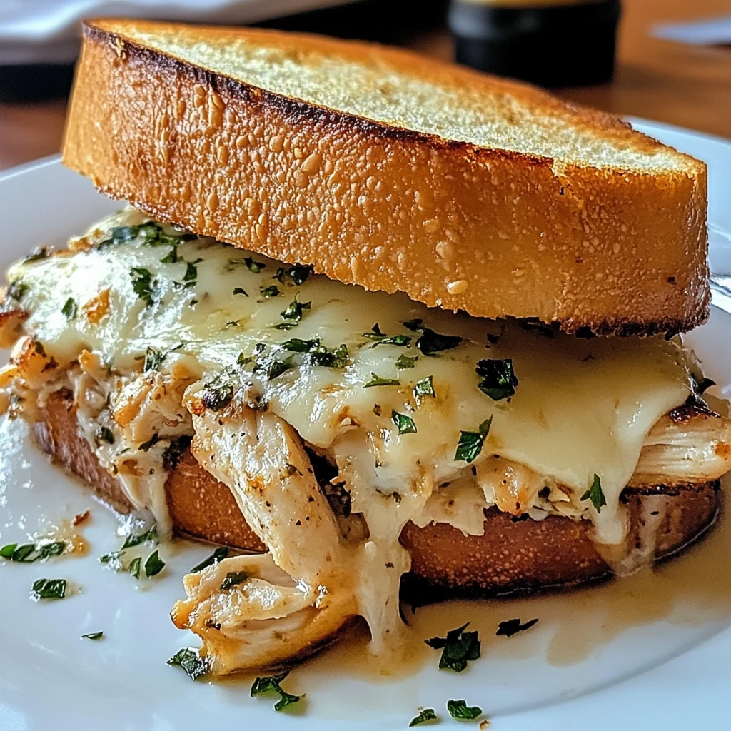 Cheesy Chicken Garlic Bread Sandwich 4 Ingredients Awesome Delicious