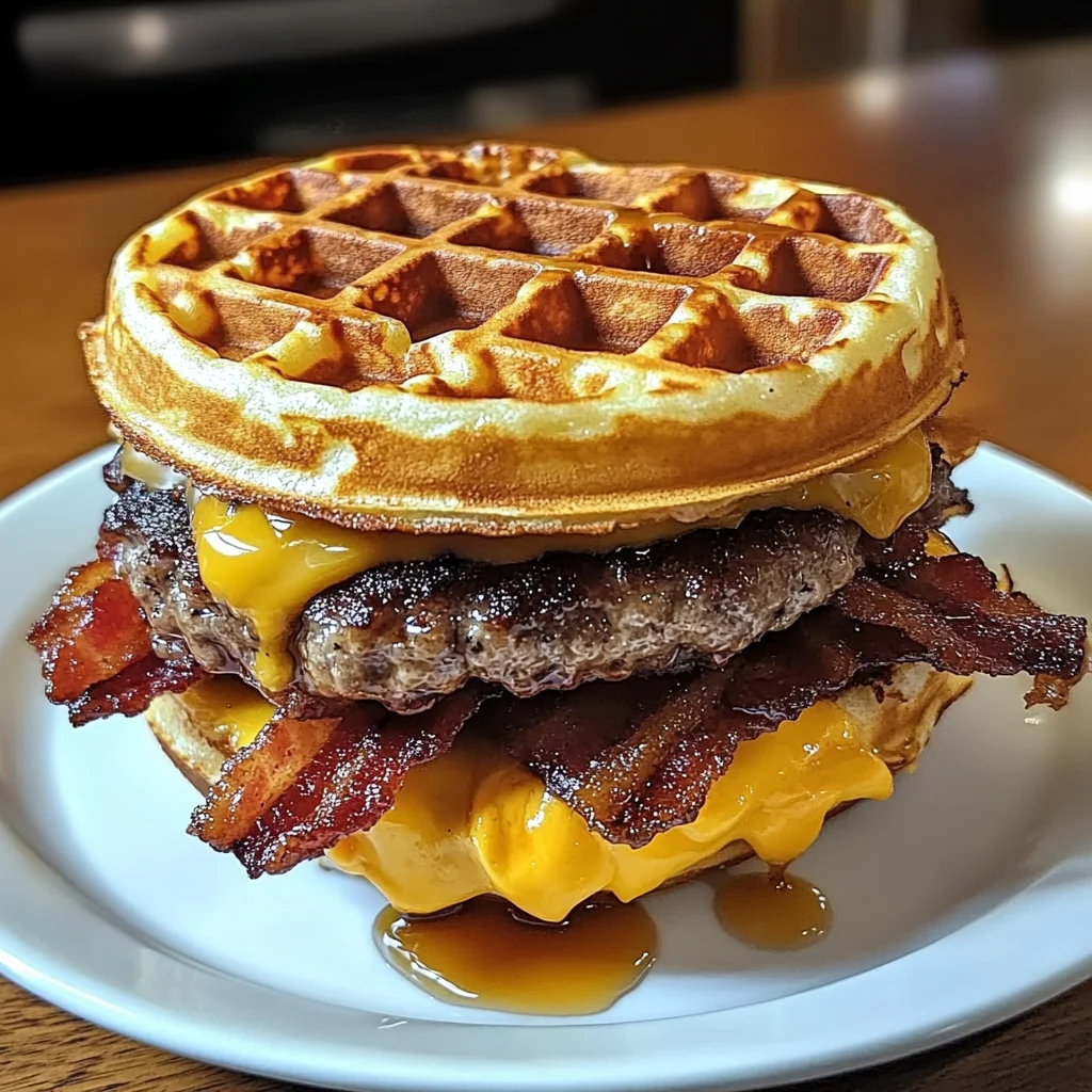 Maple Bacon Waffle Burger 6 Ingredients Ultimate Delicious