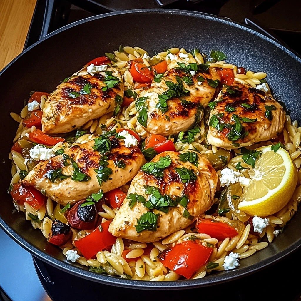 One-Pot Healthy Mediterranean Chicken with Orzo: 30 Minutes Ultimate Delicious
