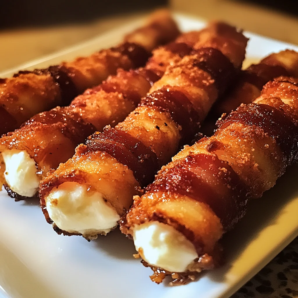 Bacon-Wrapped Mozzarella Sticks: Spicy & Crispy Delight