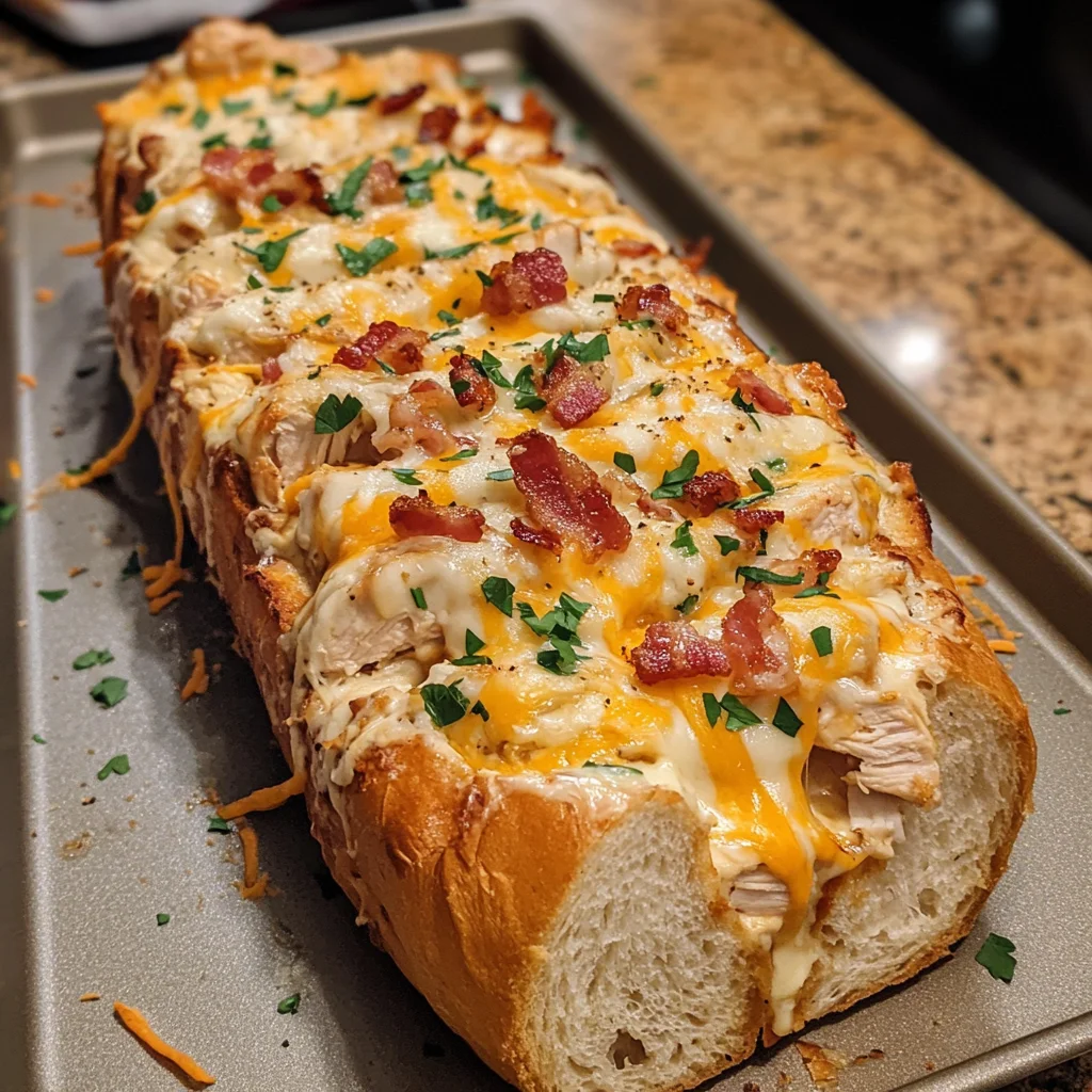 Chicken Bacon Ranch Stuffed Bread: A Savory, Cheesy Delight
