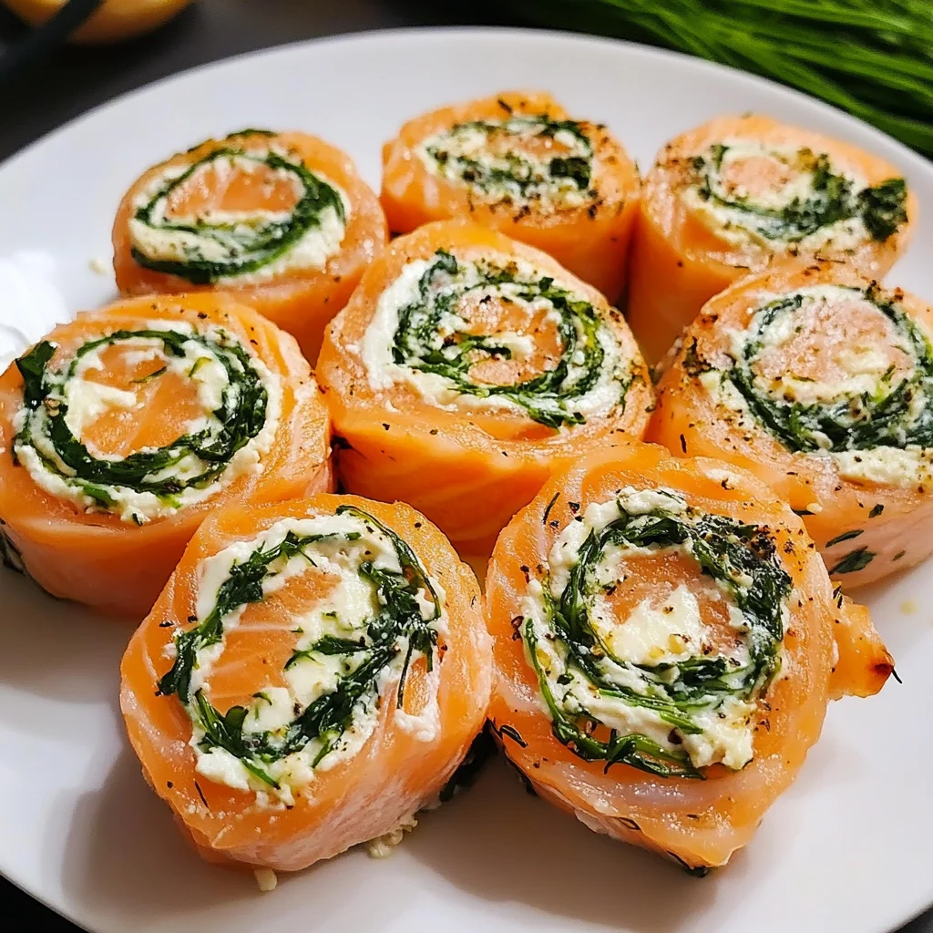Spinach & Feta Stuffed Salmon Pinwheels – Easy Oven Recipe