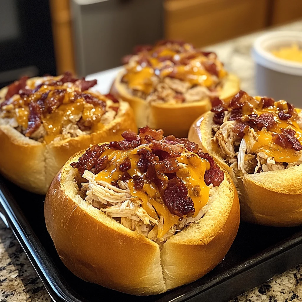 BBQ Bacon Ranch Stuffed Bread Bowls Recipe