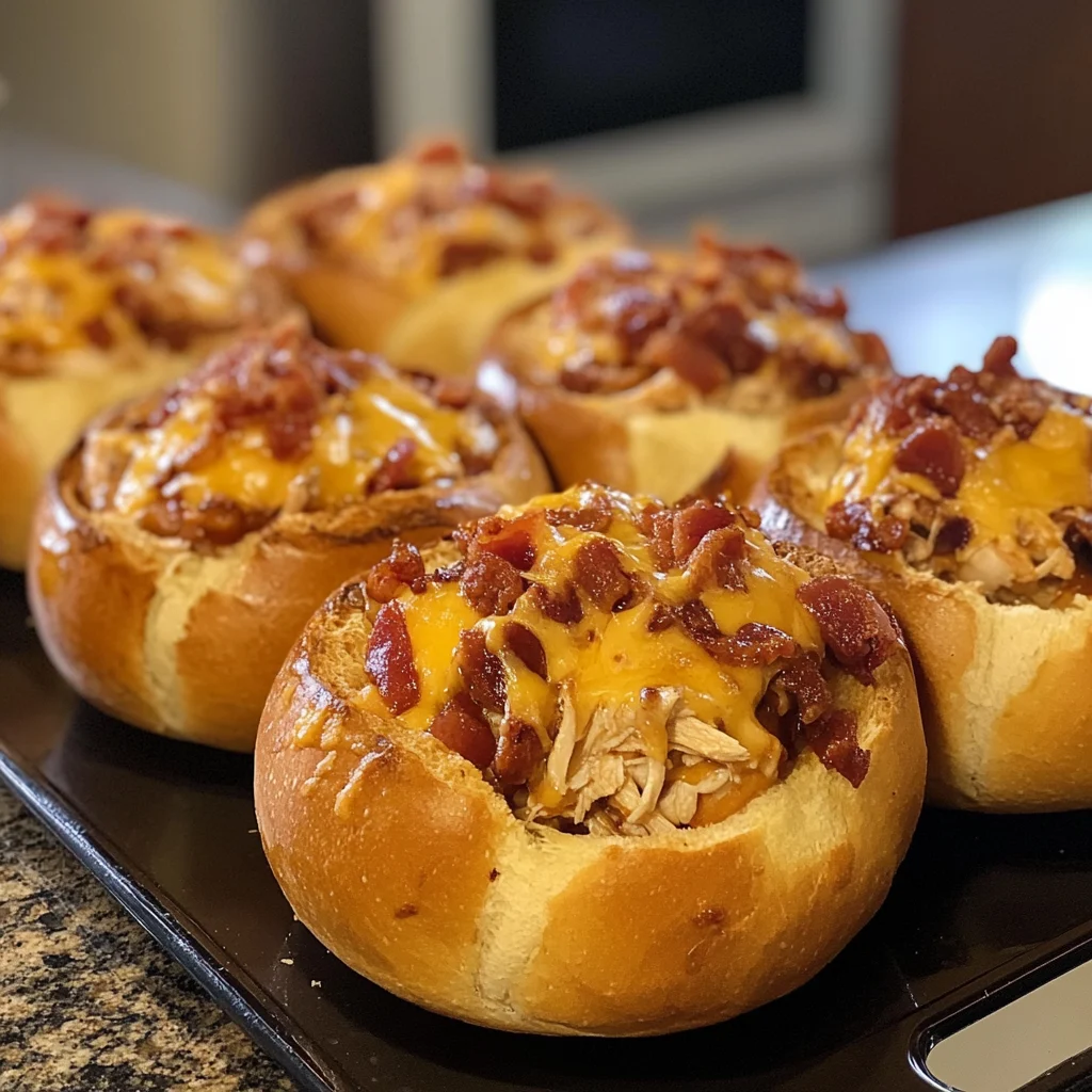 BBQ Bacon Ranch Stuffed Bread Bowls Recipe