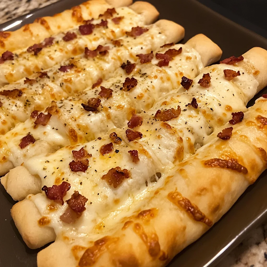 Bacon Ranch Cheese Stuffed Breadsticks Recipe