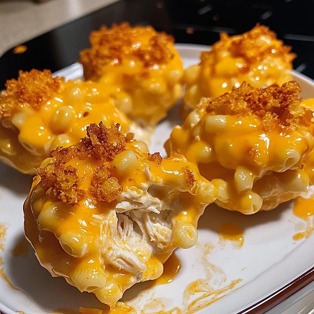 Buffalo Ranch Chicken Mac & Cheese Bombs Recipe