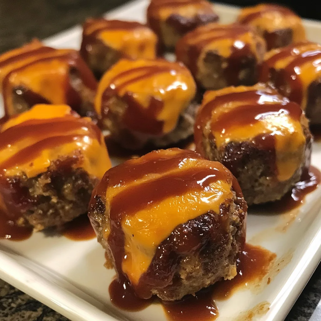 Cheesy BBQ Bacon Wrapped Meatloaf Bites Recipe