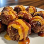 Cheesy BBQ Bacon Wrapped Meatloaf Bites Recipe