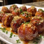 Cheesy Bacon Wrapped BBQ Meatballs Recipe