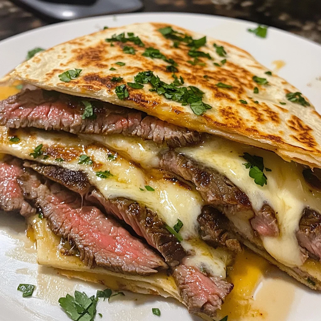 Cheesy Garlic Butter Steak Quesadillas Recipe