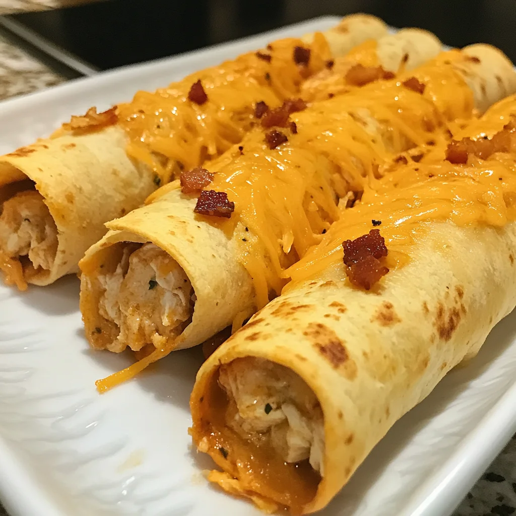 Crispy Bacon Ranch Chicken Taquitos Recipe