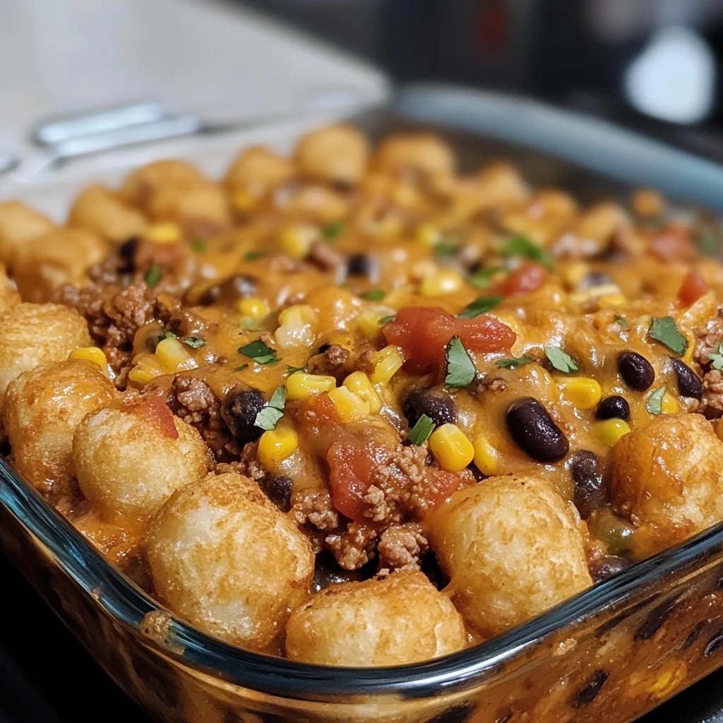 Loaded Taco Tater Tot Casserole Recipe