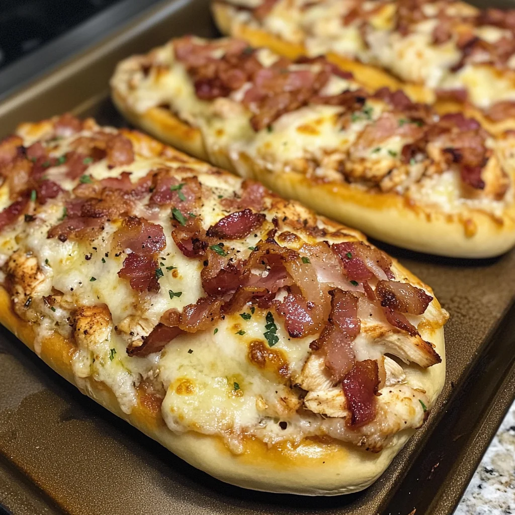 Smoked Bacon Chicken Pizza Boats Recipe