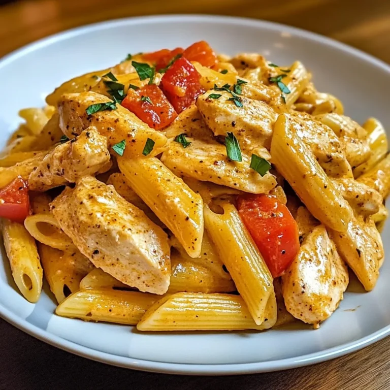 Spicy Creamy Cajun Chicken Pasta with Bell Peppers & Garlic