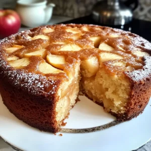 3 ingredient apple cake fresh from oven