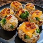 Crispy Bacon Cheddar Broccoli Rice Bombs 6 Ingredients Easy Delicious