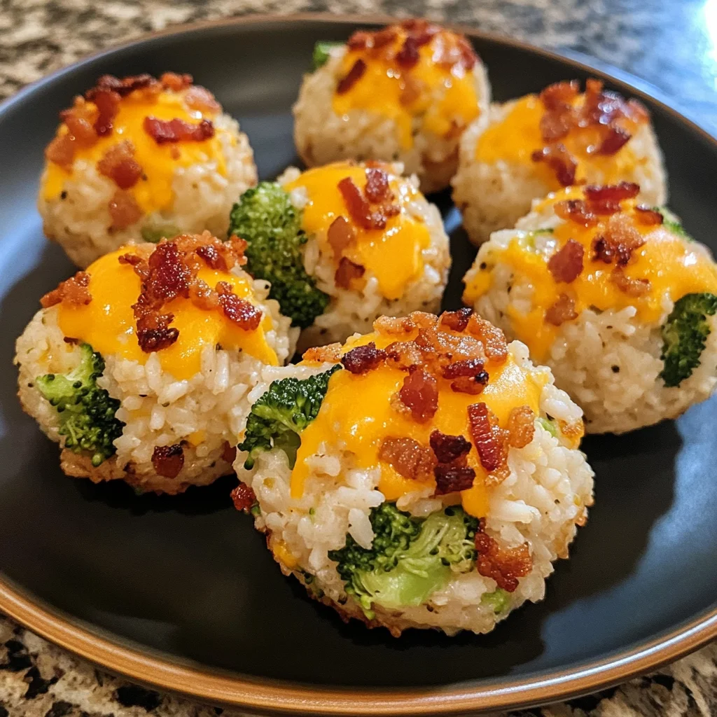 Crispy Bacon Cheddar Broccoli Rice Bombs 6 Ingredients Easy Delicious