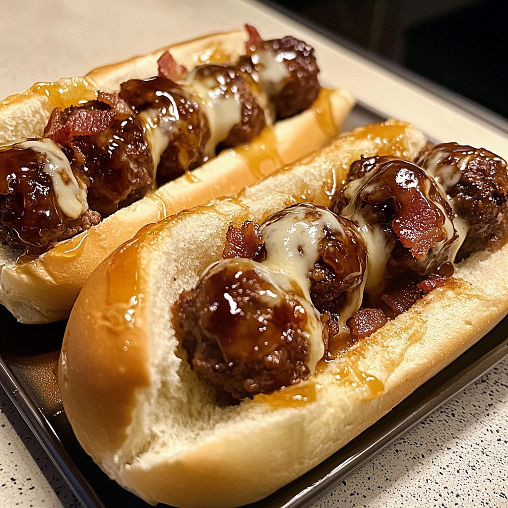 Maple Bourbon Bacon Glazed Meatball Subs 30 Minutes Easy Delicious