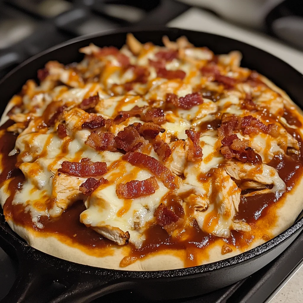 Smoky BBQ Bacon Chicken Pizza Skillet 30 Minutes Easy Delicious