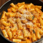 Spicy rigatoni vodka pasta recipe display