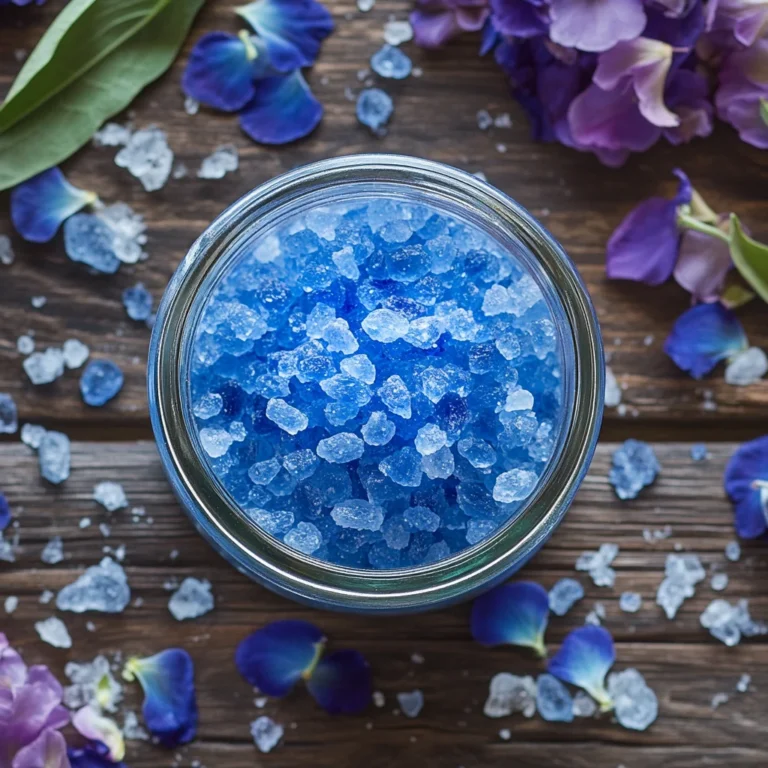 Blue salt trick recipe ingredients on table