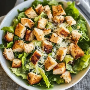 Chicken Caesar Salad with grilled chicken and croutons
