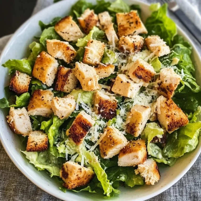 Chicken Caesar Salad with grilled chicken and croutons