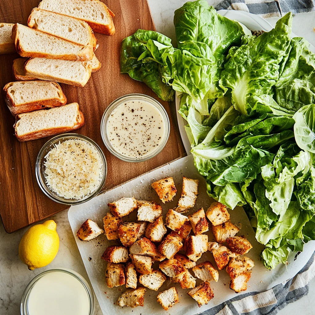 Ingredients for Chicken Caesar Salad