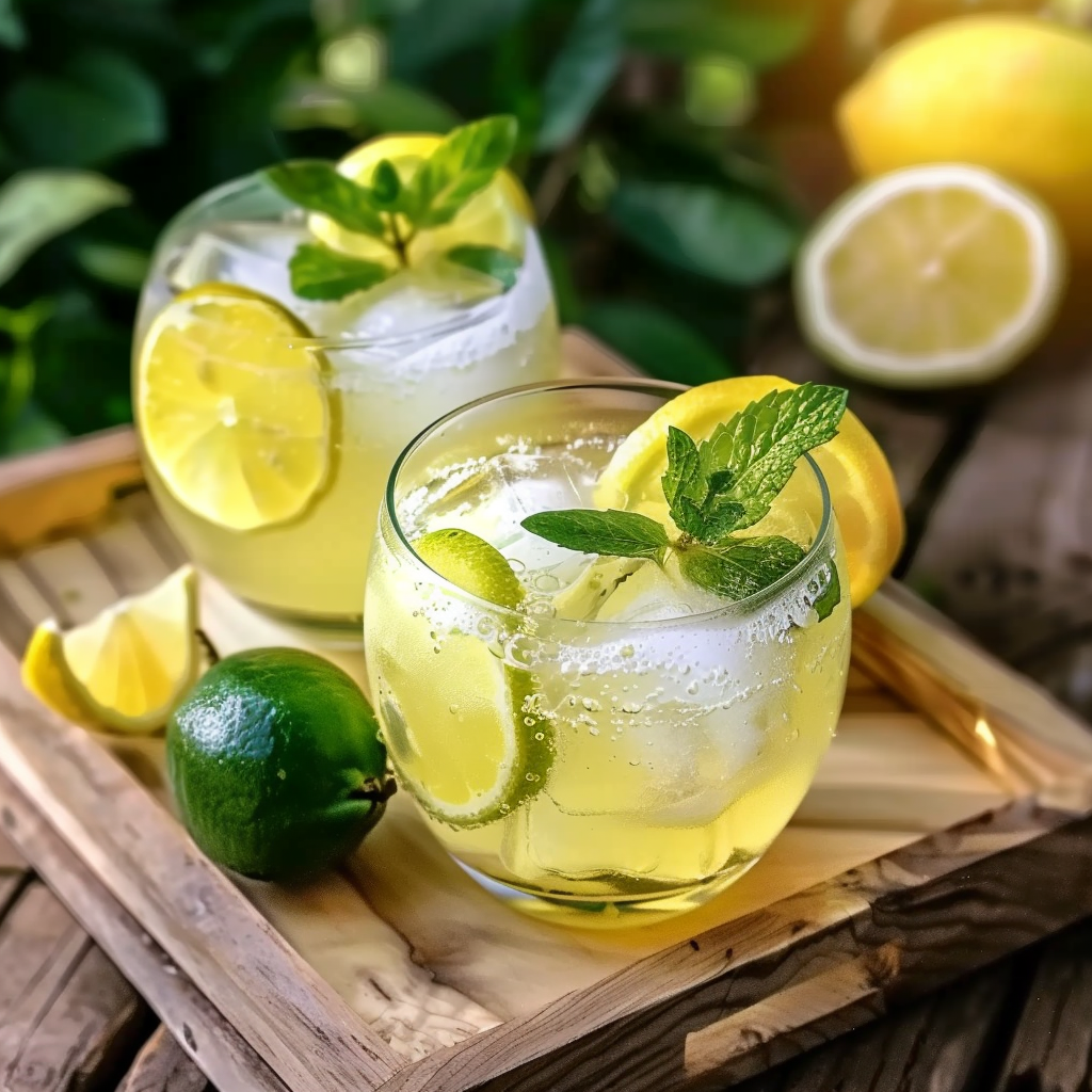 Fresh Lemon-Lime Fizz on summer table