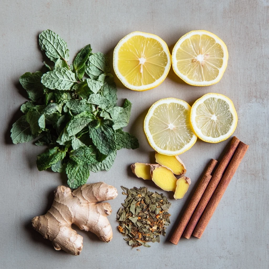 Ingredients for lemon balm tea recipe for weight loss
