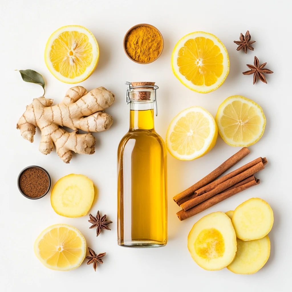 natural mounjaro ingredients flat lay