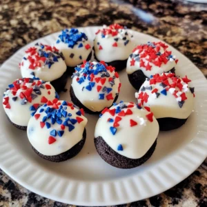Patriotic Oreo Balls dessert display