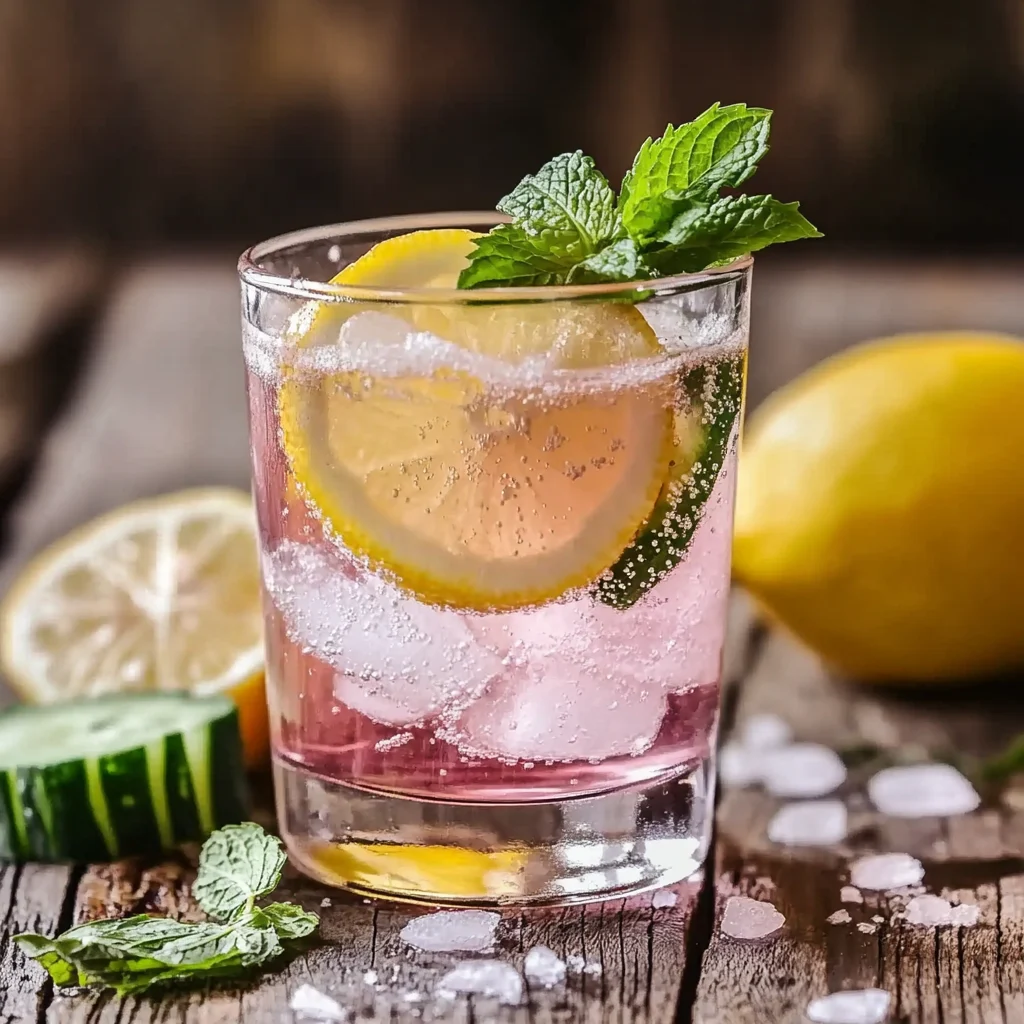 served glass of pink salt detox drink