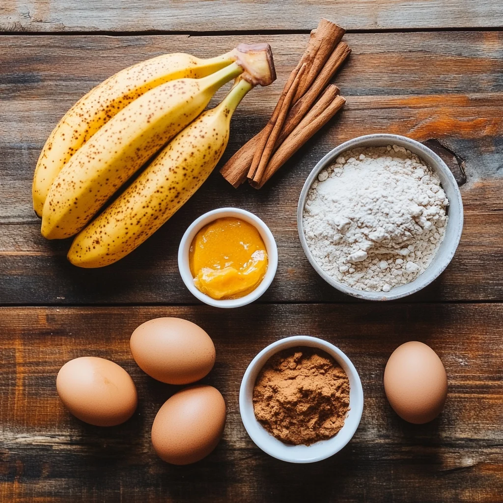 ingredients for pumpkin banana bread