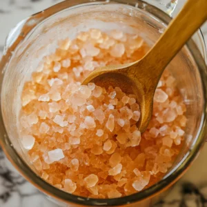 Mixing pink salt and honey in Japanese Mounjaro recipe