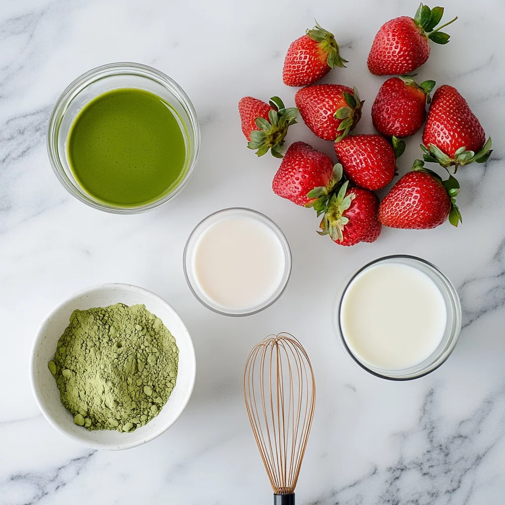 Strawberry matcha latte ingredients