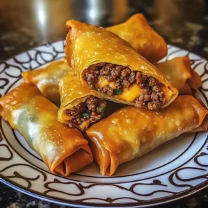 Cheeseburger Egg Rolls 4 Servings Ultimate Delicious