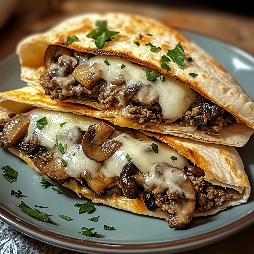 Cheesy Beef and Mushroom Pita Pockets 30 Minutes Easy Delicious